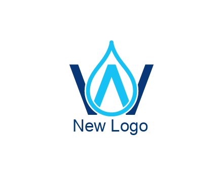 line art water droplet forming letter W