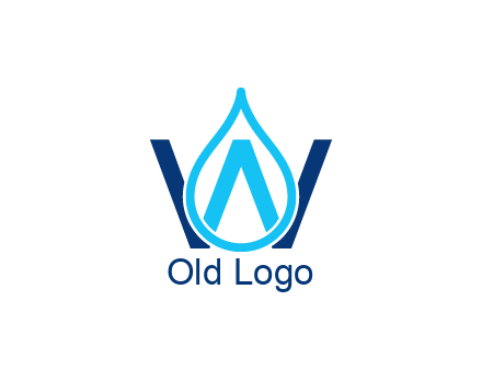 line art water droplet forming letter W