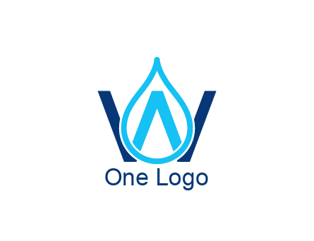 line art water droplet forming letter W