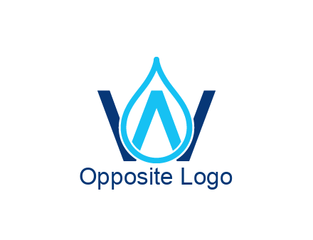 line art water droplet forming letter W