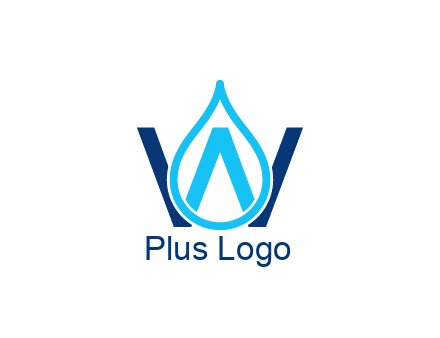 line art water droplet forming letter W