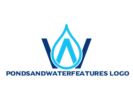 line art water droplet forming letter W