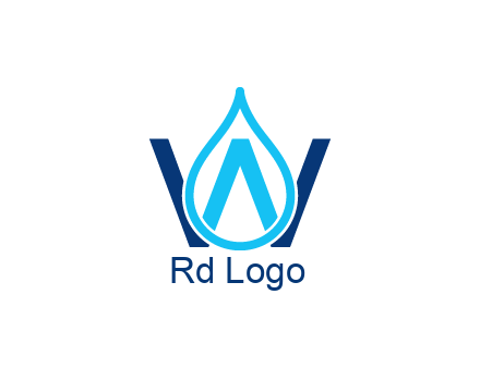 line art water droplet forming letter W