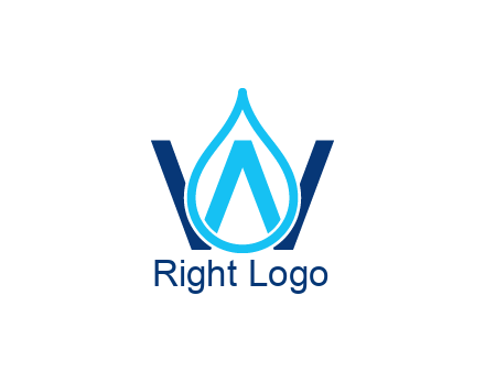 line art water droplet forming letter W
