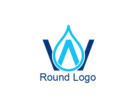 line art water droplet forming letter W
