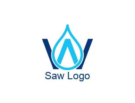 line art water droplet forming letter W