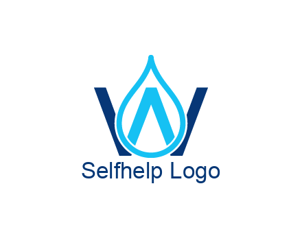 line art water droplet forming letter W
