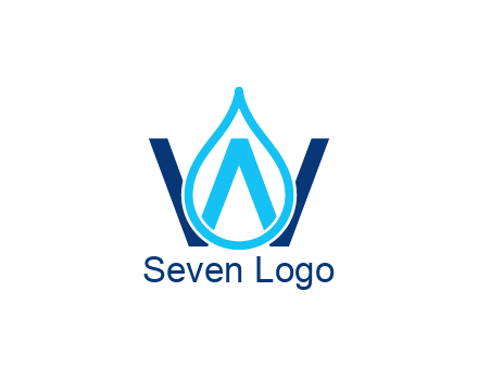 line art water droplet forming letter W
