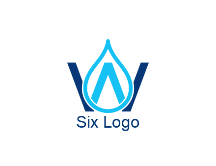 line art water droplet forming letter W