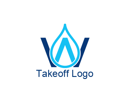 line art water droplet forming letter W