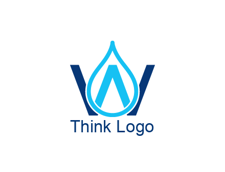 line art water droplet forming letter W