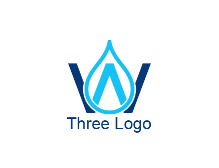 line art water droplet forming letter W