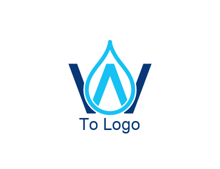line art water droplet forming letter W