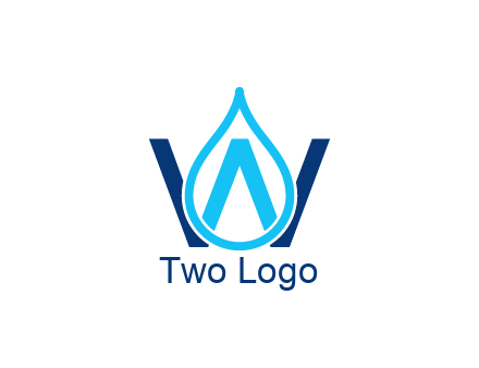 line art water droplet forming letter W