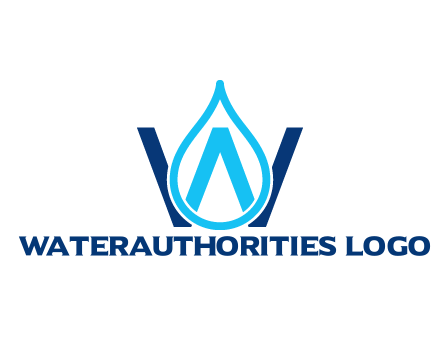 line art water droplet forming letter W
