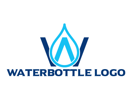 line art water droplet forming letter W