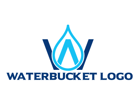 line art water droplet forming letter W