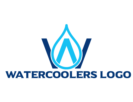 line art water droplet forming letter W