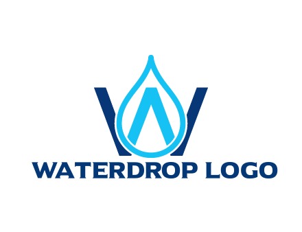 line art water droplet forming letter W