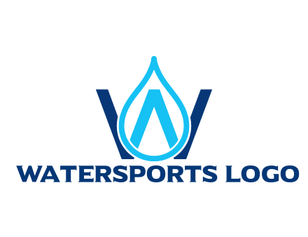 line art water droplet forming letter W