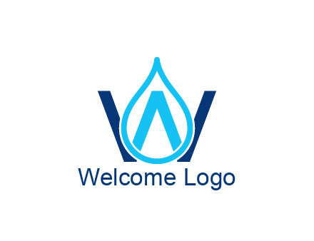 line art water droplet forming letter W