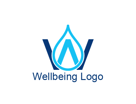 line art water droplet forming letter W