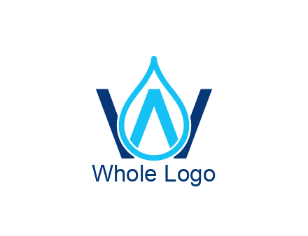 line art water droplet forming letter W