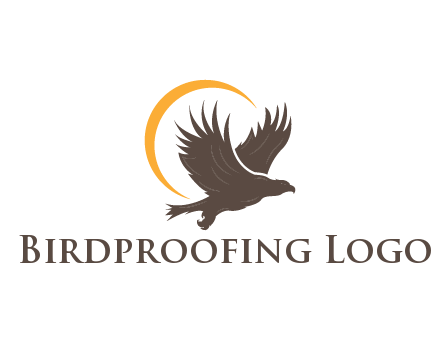 eagle silhouette with crescent