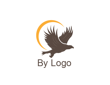 eagle silhouette with crescent
