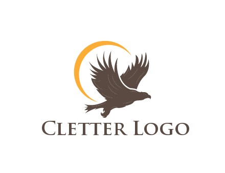 eagle silhouette with crescent
