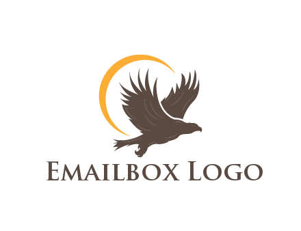 eagle silhouette with crescent