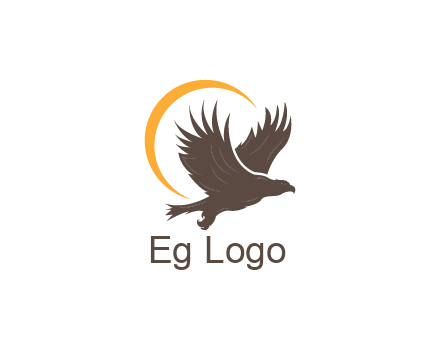 eagle silhouette with crescent