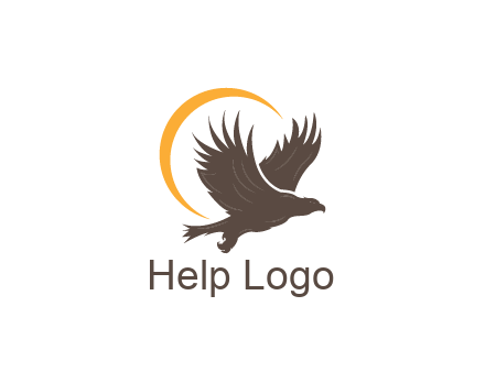 eagle silhouette with crescent