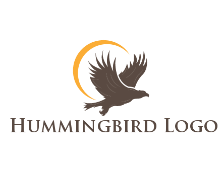 eagle silhouette with crescent