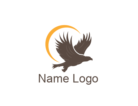 eagle silhouette with crescent