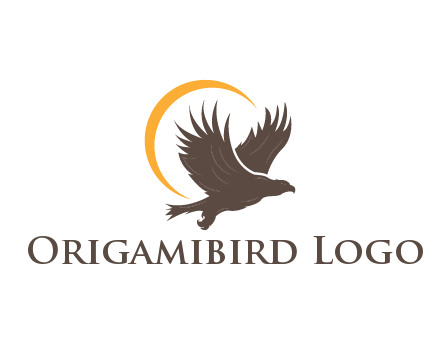 eagle silhouette with crescent
