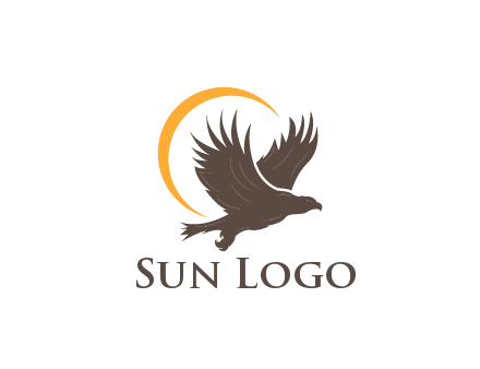eagle silhouette with crescent