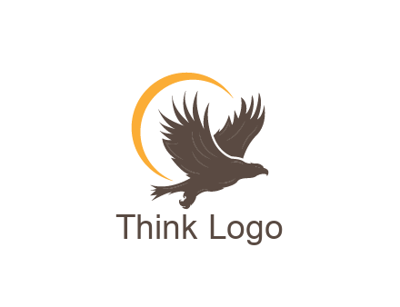 eagle silhouette with crescent