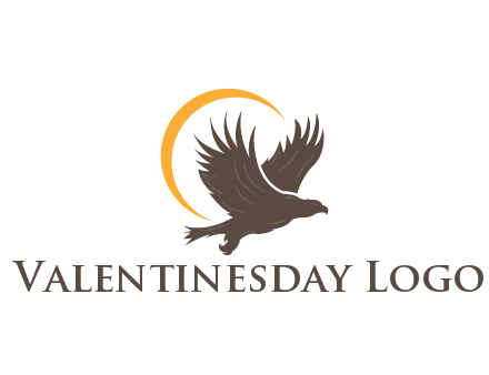 eagle silhouette with crescent
