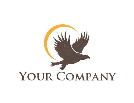 eagle silhouette with crescent