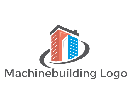 abstract skyscrapers with swoosh