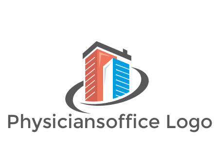 abstract skyscrapers with swoosh