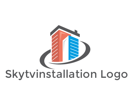abstract skyscrapers with swoosh
