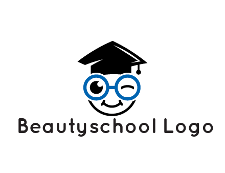 face with spectacles wearing graduating hat