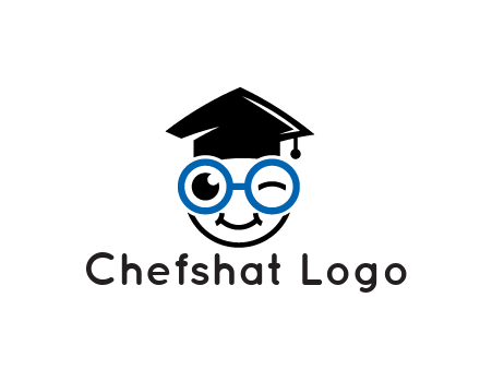 face with spectacles wearing graduating hat