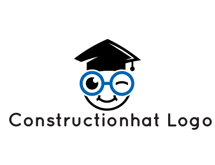 face with spectacles wearing graduating hat