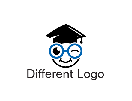 face with spectacles wearing graduating hat