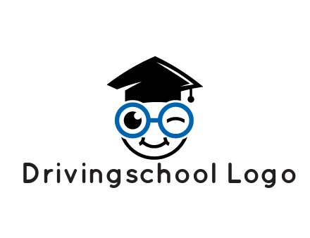 face with spectacles wearing graduating hat