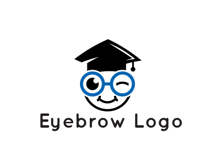 face with spectacles wearing graduating hat