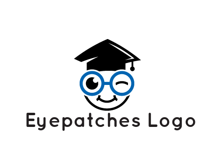 face with spectacles wearing graduating hat
